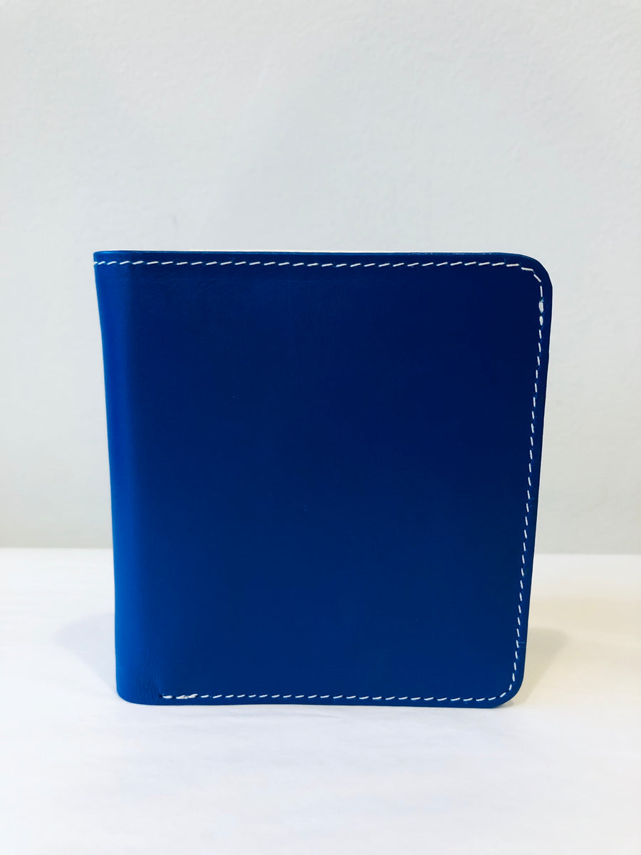 Cobalt Blue & Bone Leather Wallet