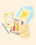Little Black Cat Illustrated | USA Duties Paid - New Kid On The Block Baby Card | Unisex New Baby Card