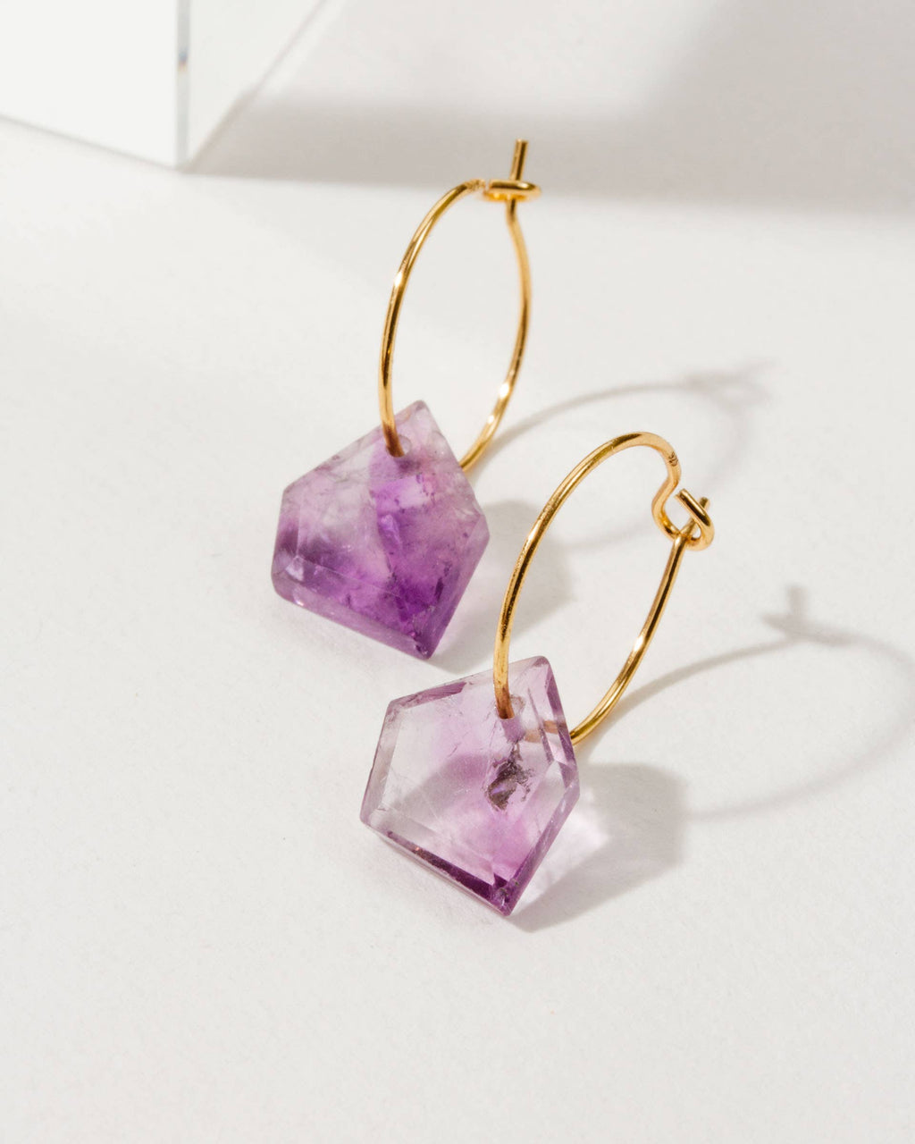 Bri Amethyst Hoop Earrings