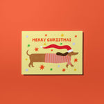 Little Black Cat Illustrated | USA Duties Paid - Sausage Dog Christmas Card | Cute Dog Holiday Card