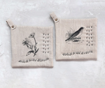 Flora and Fauna Hand Embroidered Pot Holders