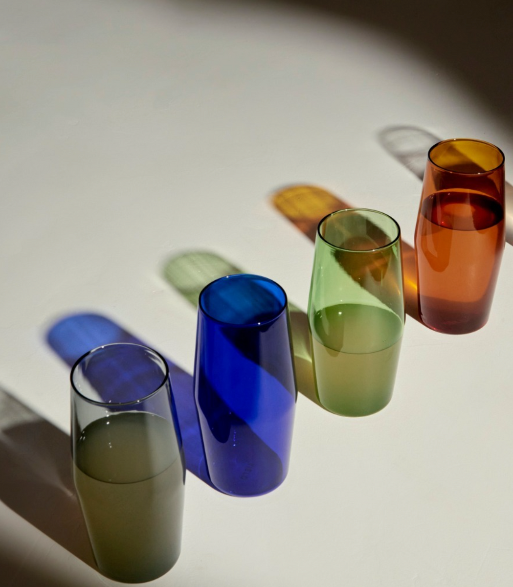 Water Glass (Green & Amber)