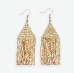 Ama Solid Triangle Bead Fringe Drop Earrings
