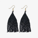 Ama Solid Triangle Bead Fringe Drop Earrings