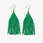 Ama Solid Triangle Bead Fringe Drop Earrings