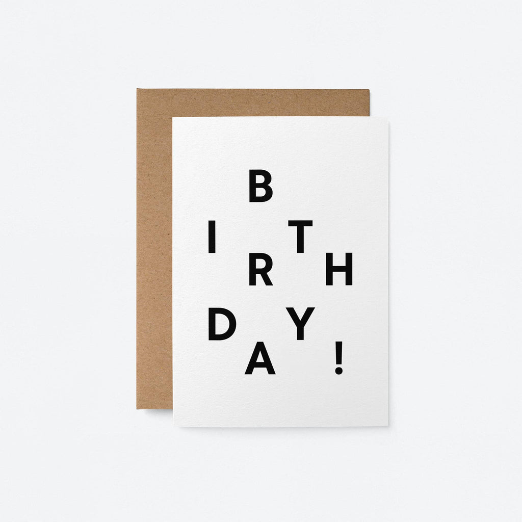 Black Font Birthday Greeting Card