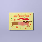 Little Black Cat Illustrated | USA Duties Paid - Sausage Dog Christmas Card | Cute Dog Holiday Card