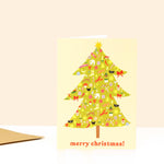 Little Black Cat Illustrated | USA Duties Paid - Merry Christmas Card | Christmas Tree | Kitsch Baubles