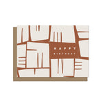 Brown Abstract Happy Birthday Card