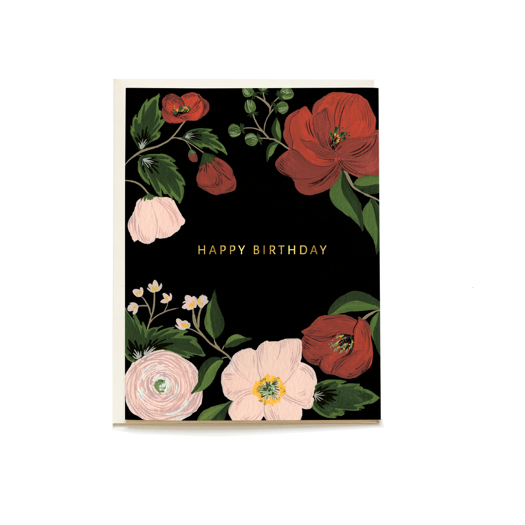 Happy Birthday Floral Greeting Card