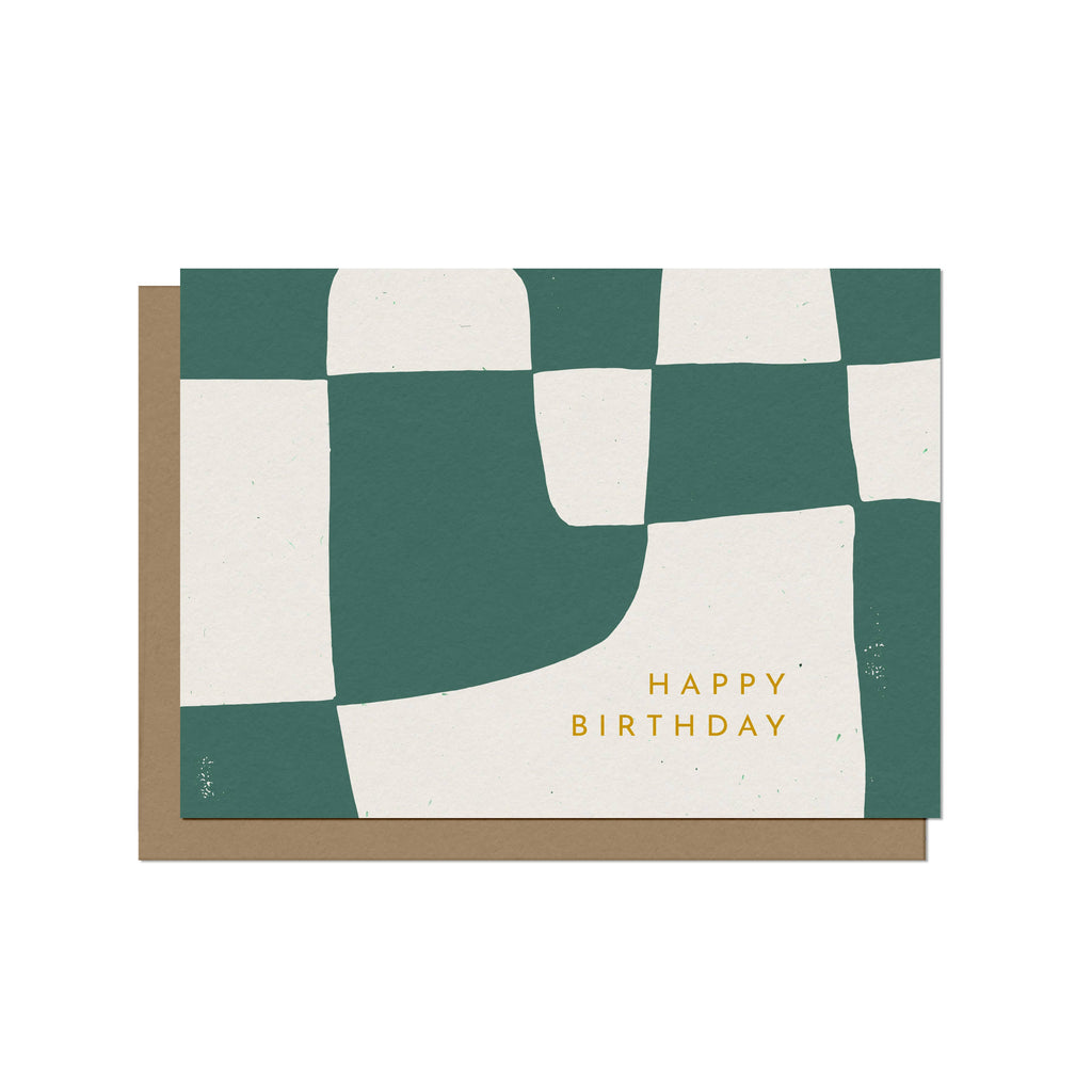 Teal Abstract Birthday Card