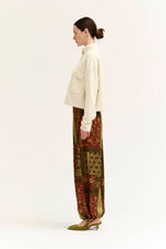 Grade & Gather - 80536 - FUNNEL NECK CROP CARDIGAN: IVORY / Contemporary / M