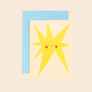 Smiling Star Face Greeting Card