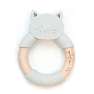Kitty Kitty Silicone + Wood Ring Teether
