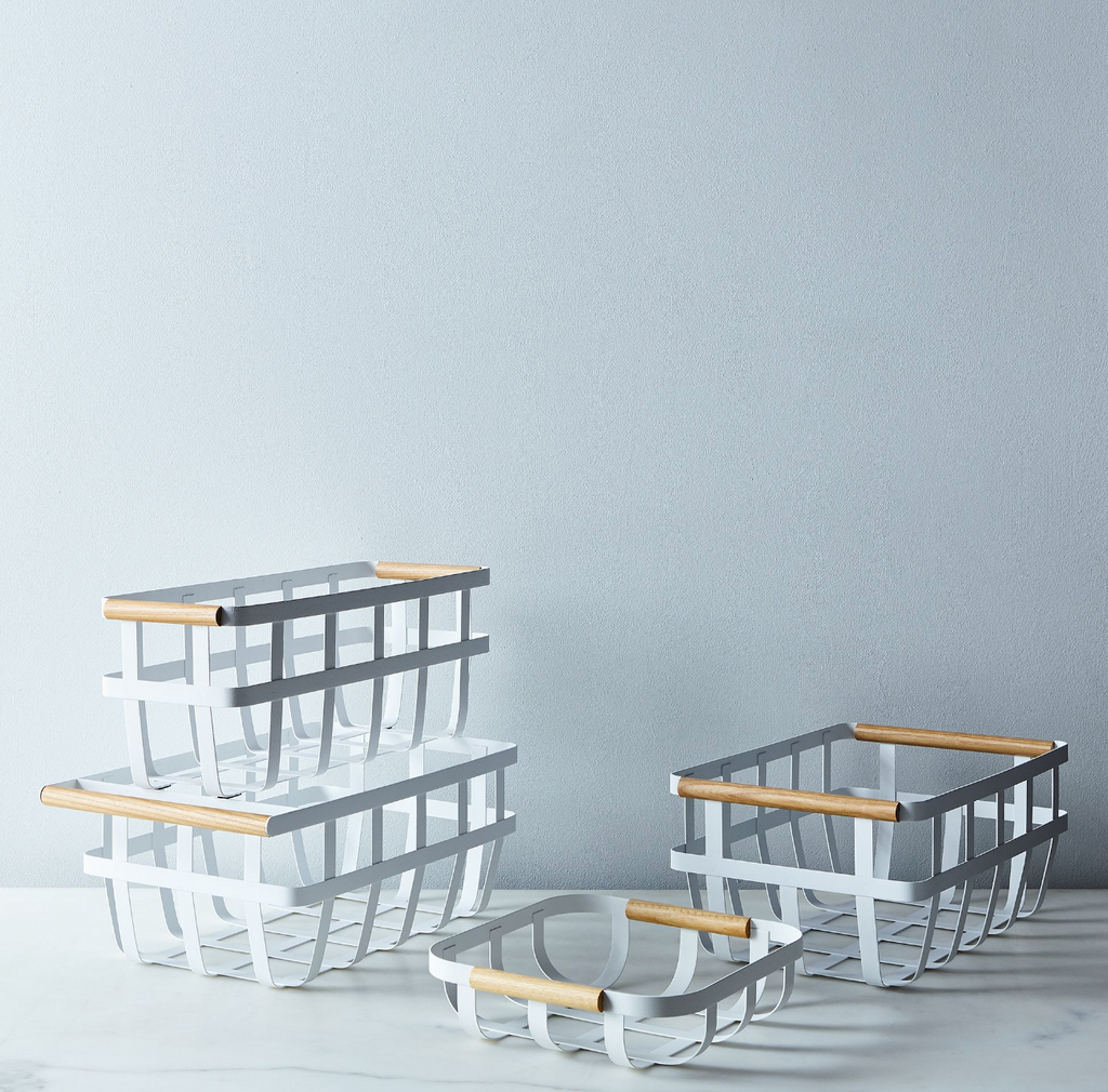 White Steel Storage Baskets