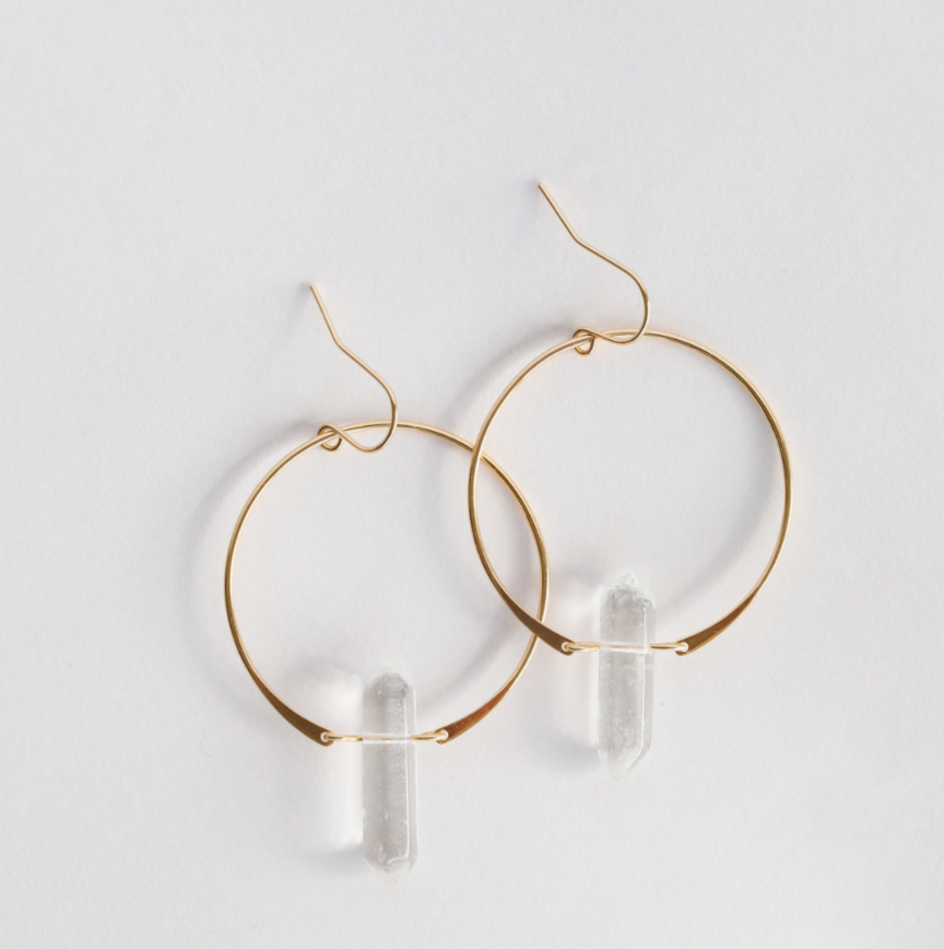 Clear Quartz Hoop