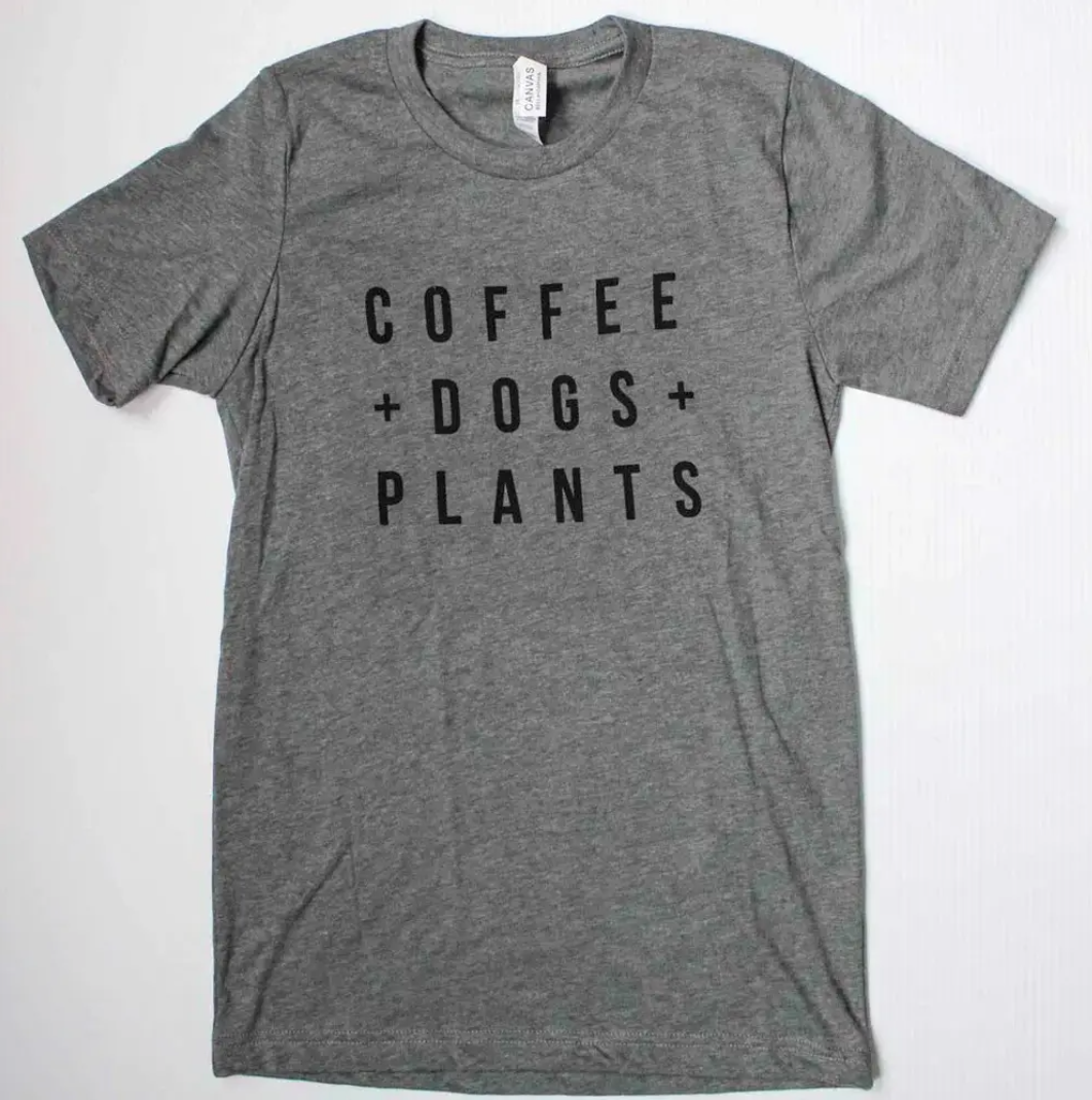 Coffee Dogs Plants T-Shirt