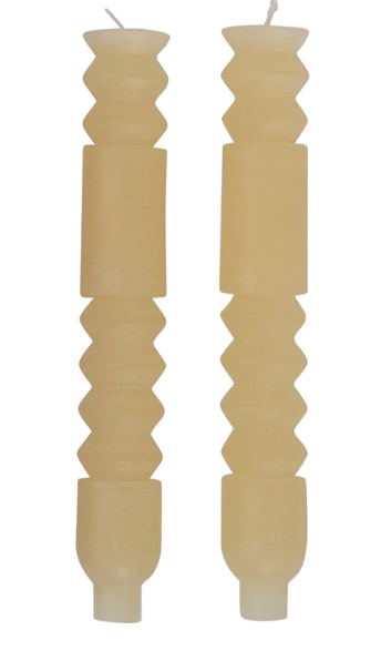 Aria Totem Taper Candle Sticks, Set of 2