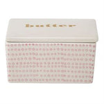 Pink & White Butter Dish