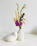Ceramic Bird + Vase With Dried Flowers