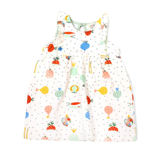 Summer Veggie Print Dress + Bloomer Set