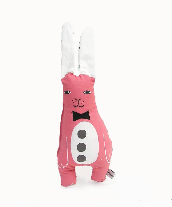 Stuffed animal: Pink rabbit
