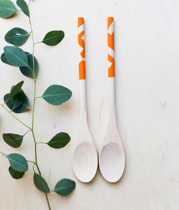 Wooden Spoon Set: Orange