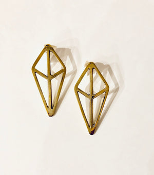 Darla Diamond Brass Earring