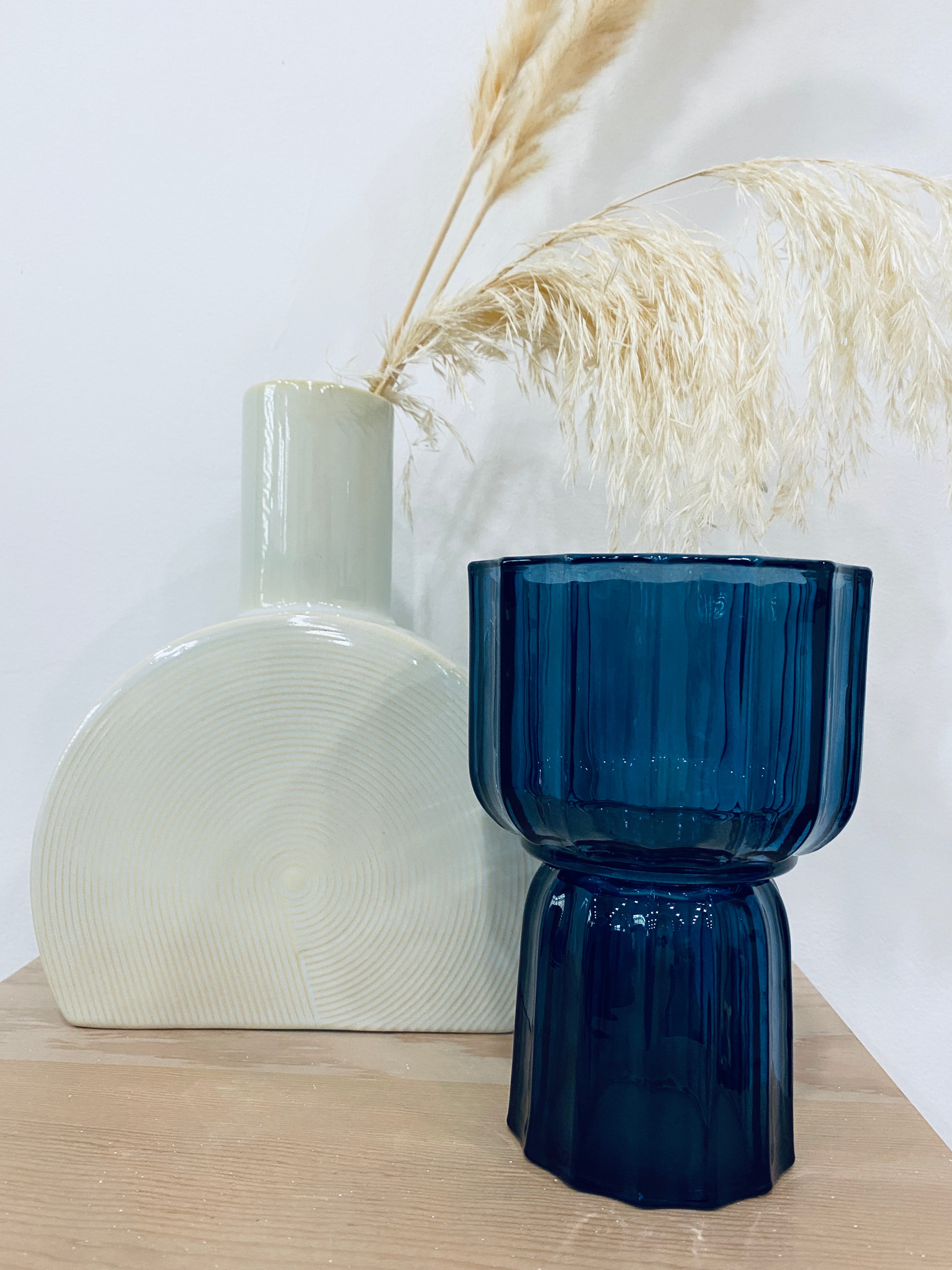 Indigo Blue Glass Vase