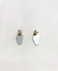 Satin Silver Geometric Earrings