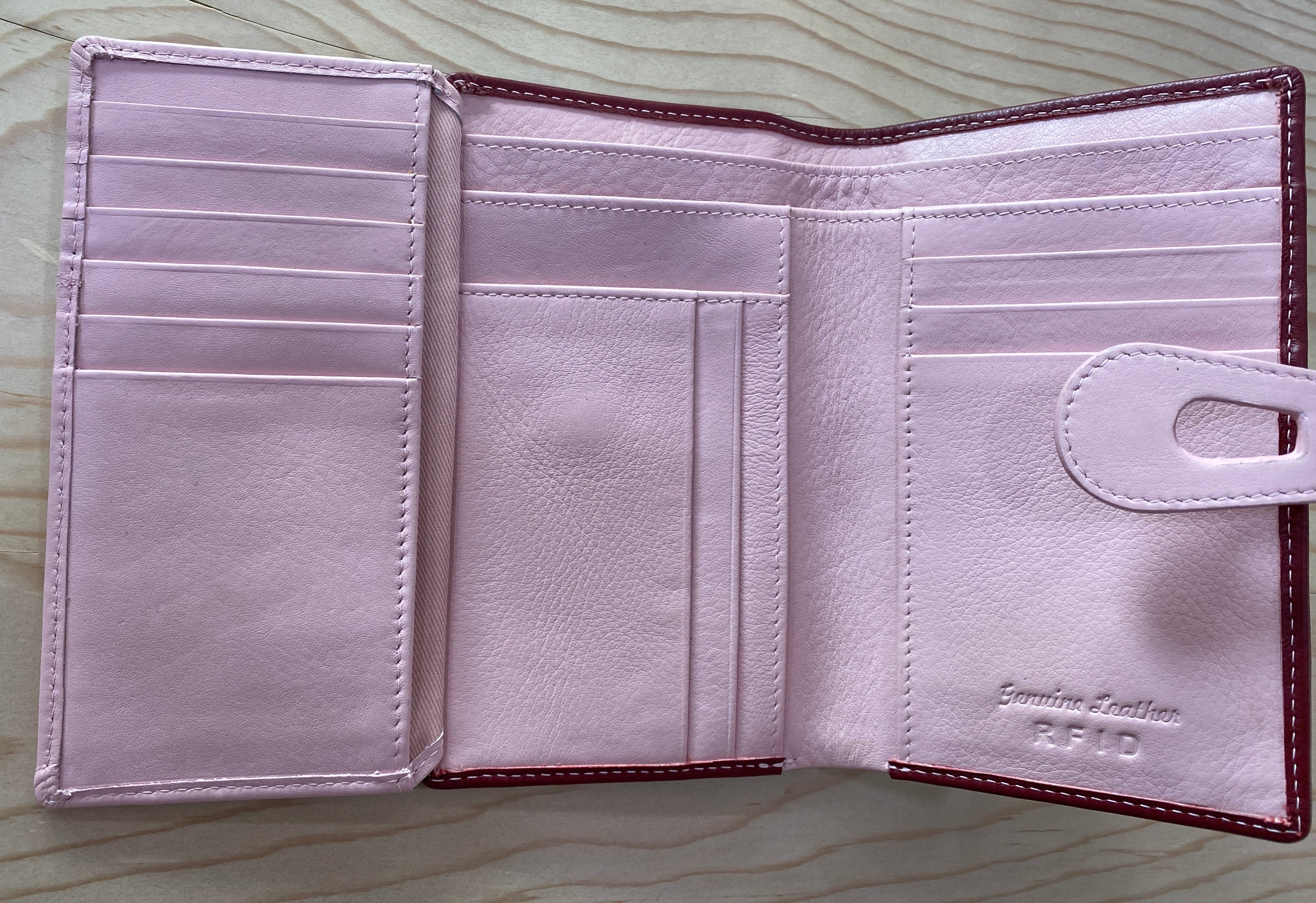 Wine Cleo Leather Wallet