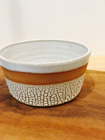 Bowl: White crackle bowl